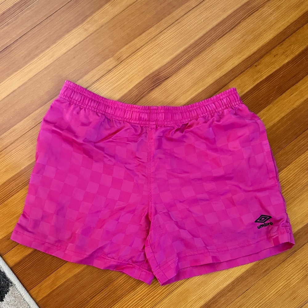 Umbro Fuchsia Checkered Athletic Shorts